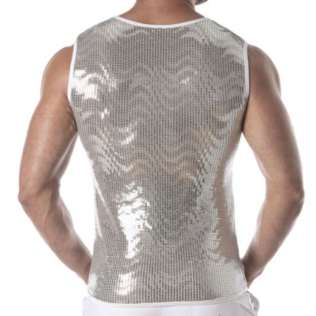 TOF Paris Glitter Tank Top - Silver