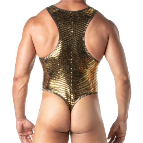 TOF Paris Glitter Thong Bodysuit - Gold