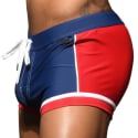 Andrew Christian Soho Swim Trunks - Navy - Red