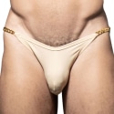 Andrew Christian Unleashed Shimmer Chain Bikini Swim Briefs - Champagne