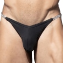 Andrew Christian Unleashed Bling Chain Bikini Swim Briefs - Black