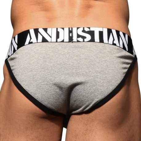 Andrew Christian Almost Naked Locker Room Tanga Briefs - Heather Grey