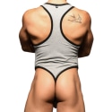 Andrew Christian Almost Naked Locker Room Thong Bodysuit - Heather Grey