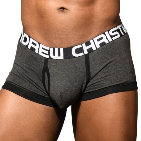 Andrew Christian Boxer Almost Naked Fly Tagless Gris Anthracite