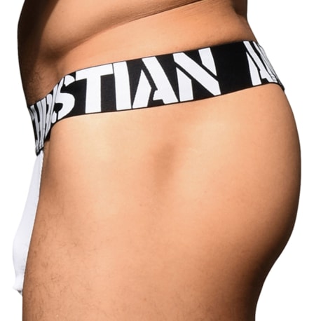 Andrew Christian Almost Naked Power Rib Thong - White