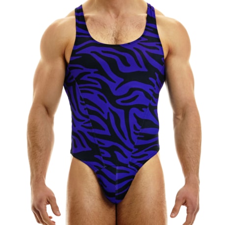 Modus Vivendi Tiger Thong Bodysuit - Blue