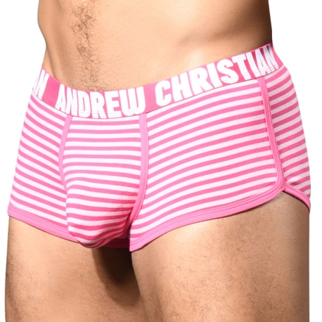 Andrew Christian Almost Naked Ultra Pink Stripe Trunks