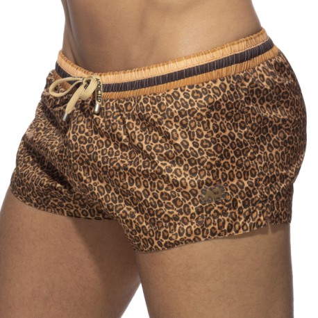 Addicted Leopard Swim Shorts - Brown
