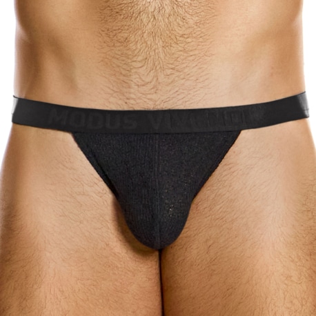 Modus Vivendi Purled Tanga Briefs - Black