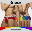 Addicted Lot de 6 Slips Rainbow Multicolores