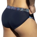 ES Collection Tropical Glitter Double Side Swim Briefs - Navy