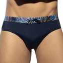 ES Collection Tropical Glitter Double Side Swim Briefs - Navy