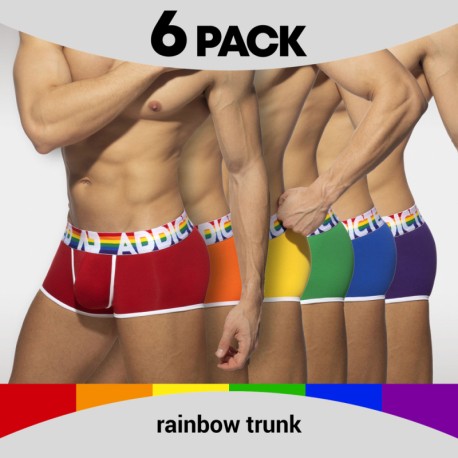 Addicted Lot de 6 Boxers Rainbow Multicolores
