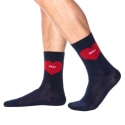 SKU Heart Cotton Dress Socks - Navy