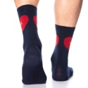 SKU Heart Cotton Dress Socks - Navy