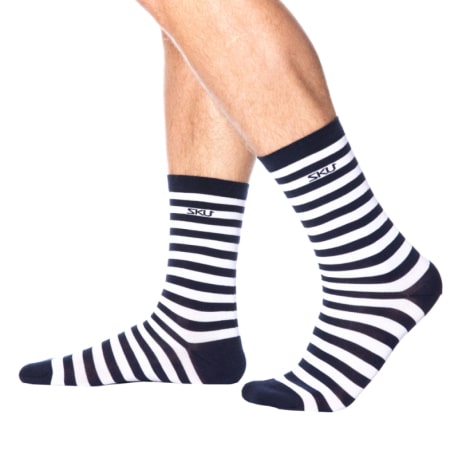 SKU Sailor Cotton Dress Socks - Navy - White