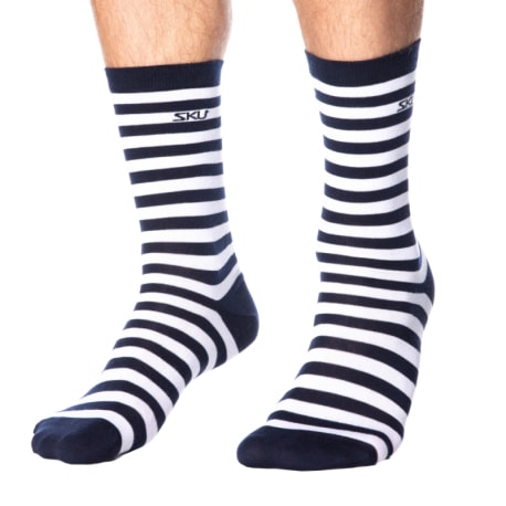 SKU Sailor Cotton Dress Socks - Navy - White