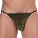 Andrew Christian Slip Tanga Almost Naked Glam Noir - Or