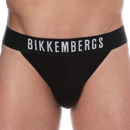 Bikkembergs Lot de 2 Slips Tangas Coton Noirs