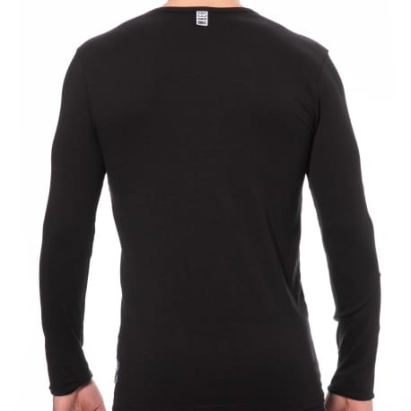 Bikkembergs Long Sleeves Cotton T-Shirt - Black