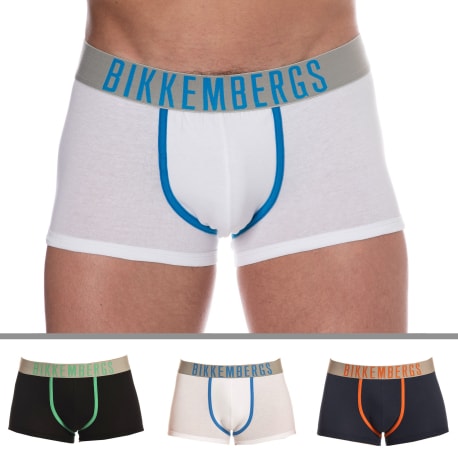 Bikkembergs 3-Pack Cotton Boxer Briefs - Navy - White - Black