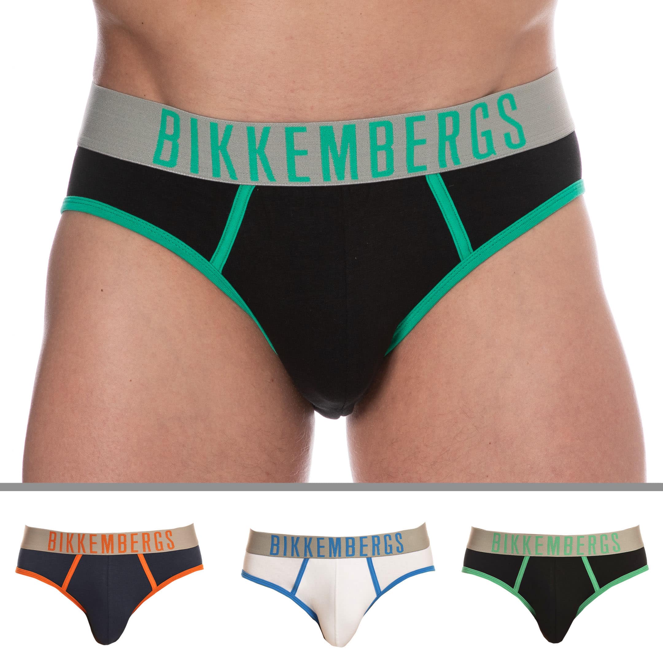 Bikkembergs 3-Pack Cotton Boxer Briefs - Navy - White - Black