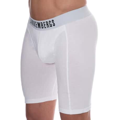 Bikkembergs Long Cotton Boxer Briefs - White