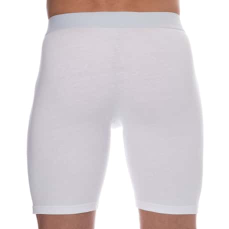 Bikkembergs Long Cotton Boxer Briefs - White