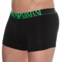 Emporio Armani Boxer Shiny Logoband Coton Noir - Vert