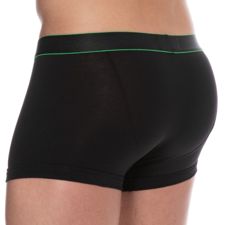 Emporio Armani Shiny Logoband Cotton Boxer Briefs - Black - Green