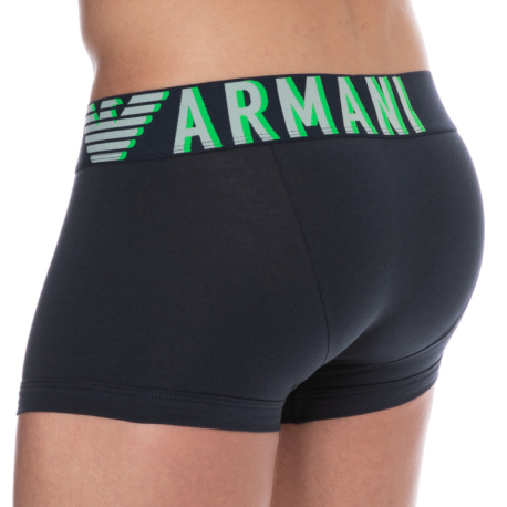 Emporio Armani Megalogo Cotton Boxer Briefs - Navy