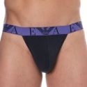 Emporio Armani Bold Monogram Cotton Jock - Navy - Purple