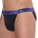 Emporio Armani Bold Monogram Cotton Jock - Navy - Purple