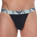 Emporio Armani Bold Monogram Cotton Jock - Navy - Grey