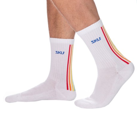 SKU Rainbow Sport Socks - White