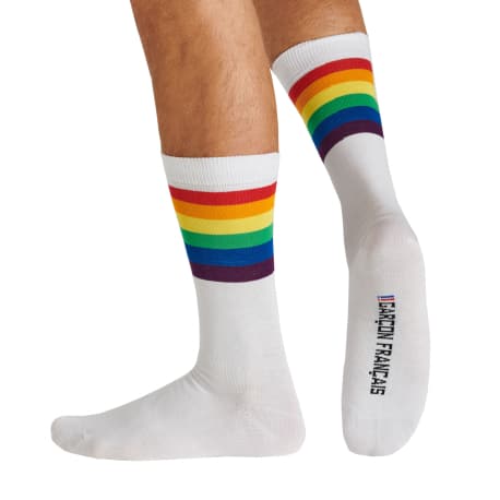 Garçon Français Striped Cotton Socks - Rainbow