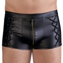 Orion Leatherette Zipped Laced Trunks - Black