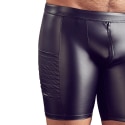 Orion Leatherette Long Zipped Boxer Briefs - Black