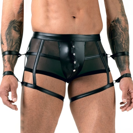 Handcuffs Garter Trunks - Black