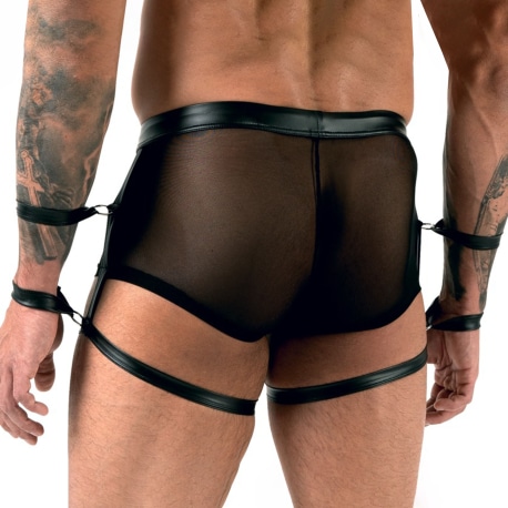 Handcuffs Garter Trunks - Black