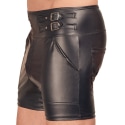 Orion Leatherette Shorts - Black