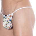 SKU Leaves Cotton Mini G-String - White