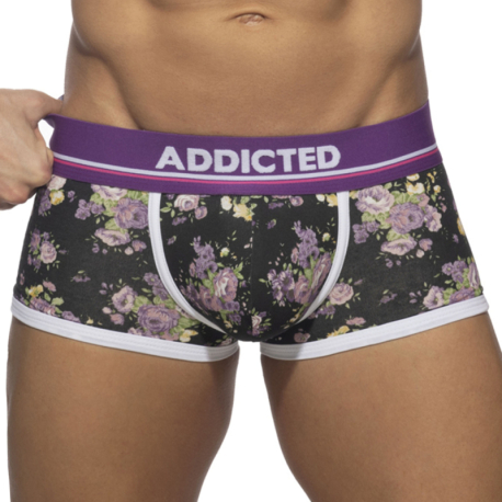 Addicted Violet Flowers Trunks - Black