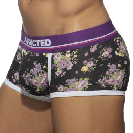 Addicted Violet Flowers Trunks - Black