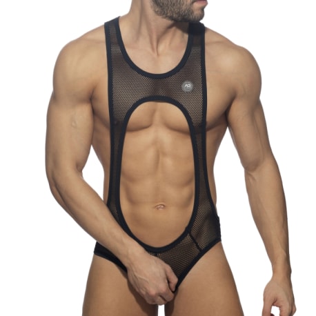 Addicted Bottomless Sexy Mesh Singlet - Black