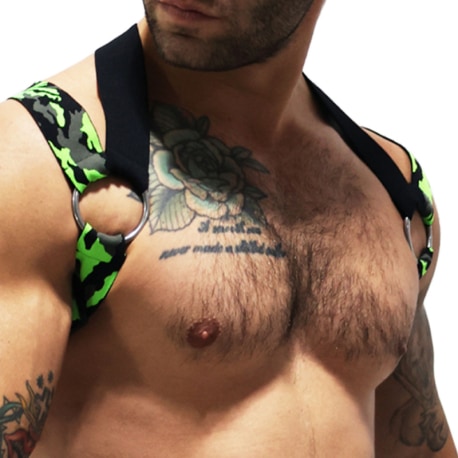 Breedwell Neo Camo 3-Way Harness - Neon Green