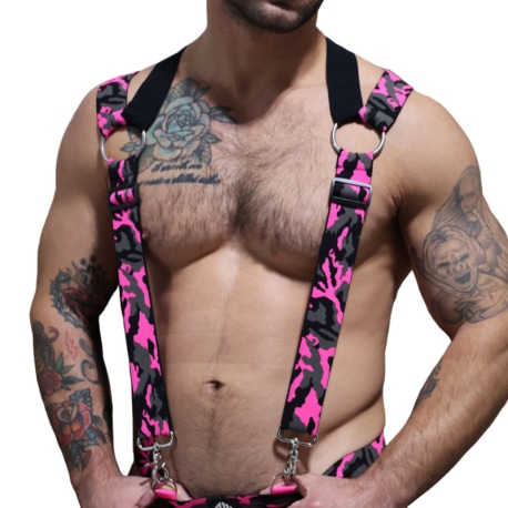 Breedwell Neo Camo 3-Way Harness - Neon Pink