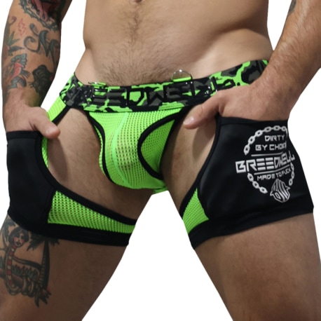 Breedwell Boxer Jock Chock Neo Camo Vert Fluo