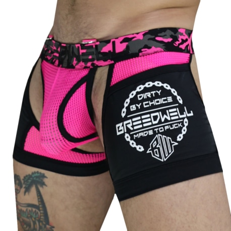 Breedwell Boxer Jock Chock Neo Camo Rose Fluo