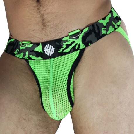 Breedwell Neo Camo Jock - Neon Green